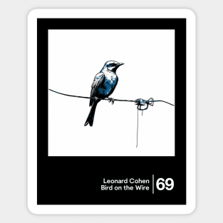 Bird on the Wire - Minimalist Graphic Design Artwork Sticker